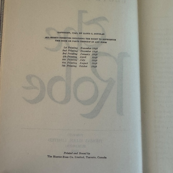 THE ROBE by Lloyd C. Douglas 1943 (Rare) - Picture 5 of 8